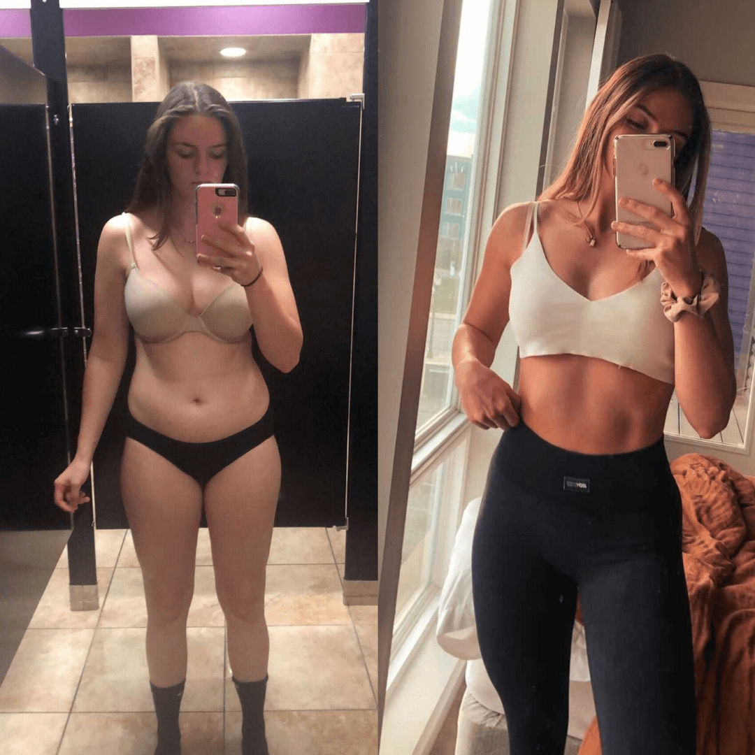 Before and after image of client