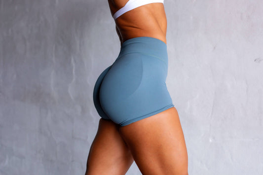 Showcasing strongly built glutes